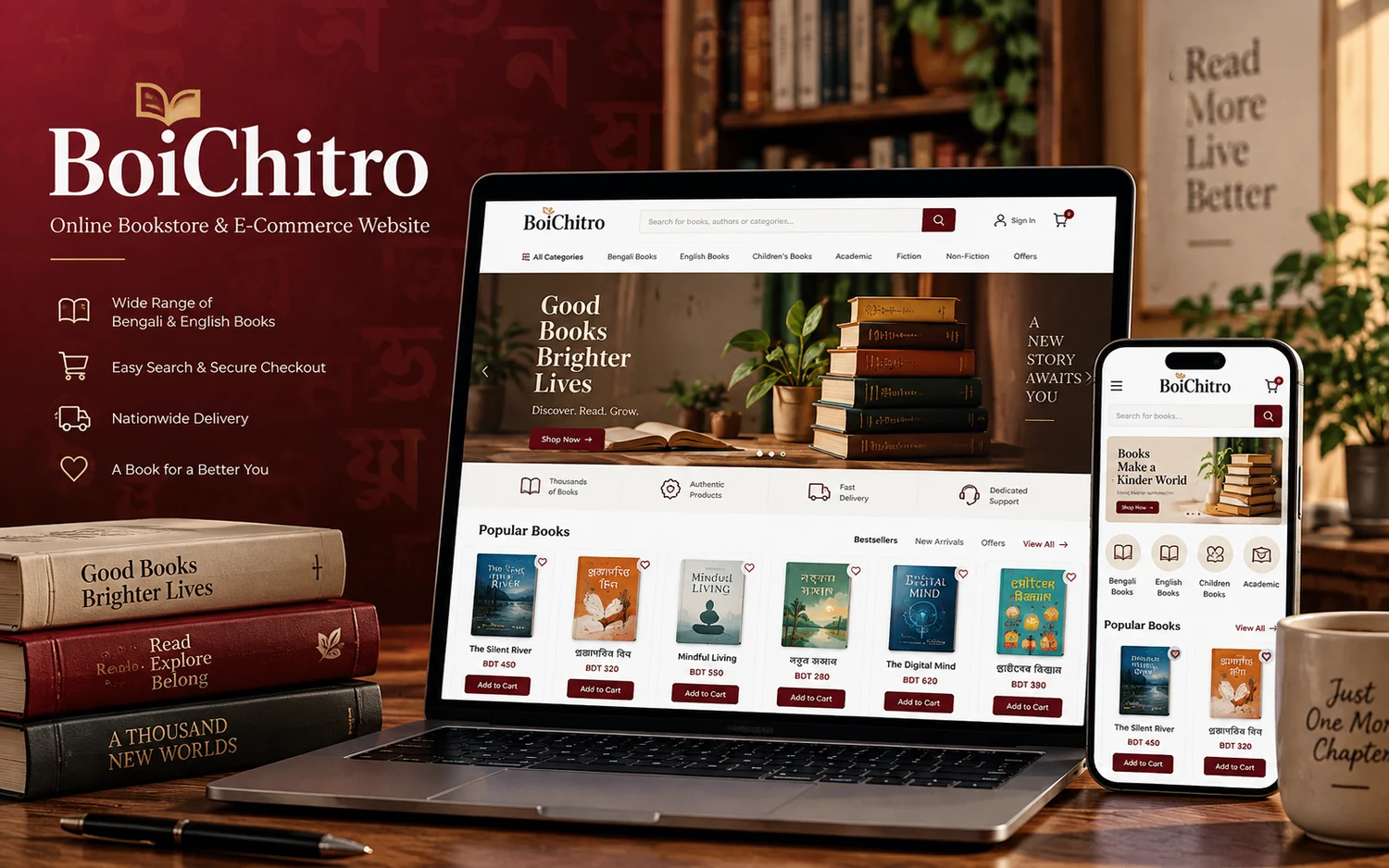 BoiChitro online bookstore and e-commerce website