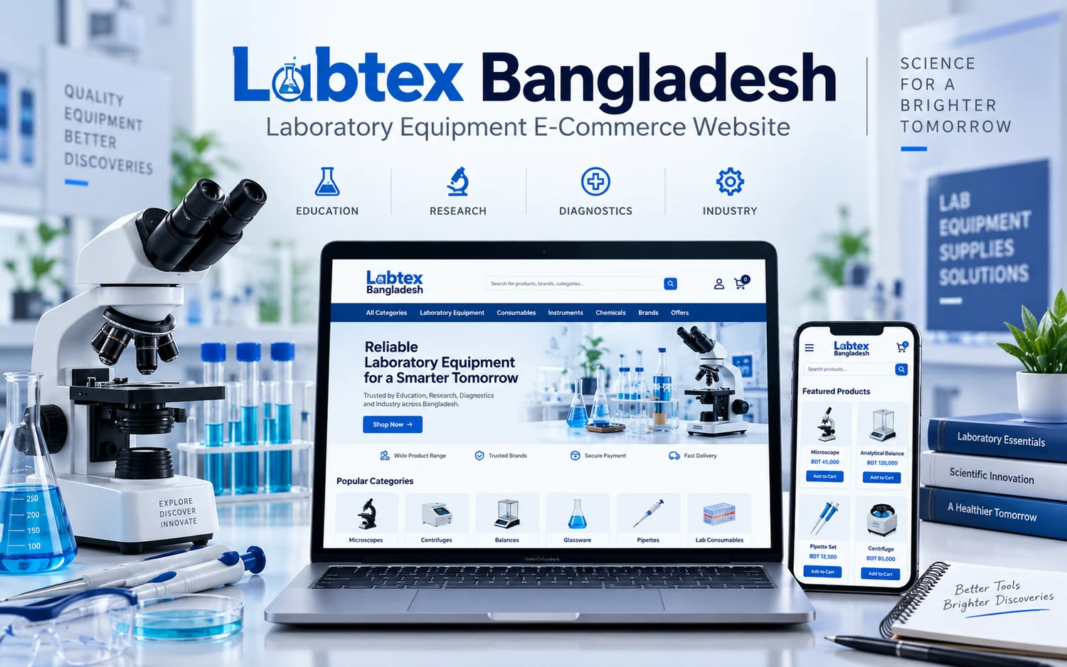 Labtex Bangladesh laboratory equipment e-commerce website